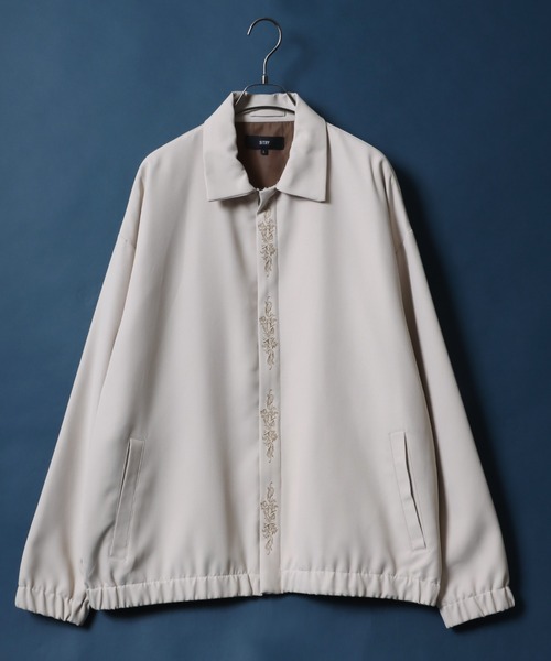 ANPAS(アンパス)の「Flontfly Short Zip Jacket/比翼仕立て ショート丈 ジップ ジャケット ブルゾン 刺繍入り(ブルゾン・メンズ・ブラック/グレイッシュベージュ/チャコール・M/L)」の17枚目の写真