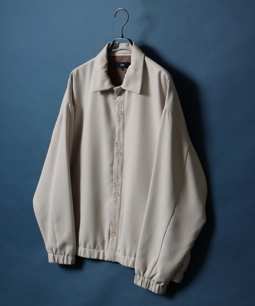 ANPAS(アンパス)の「Flontfly Short Zip Jacket/比翼仕立て ショート丈 ジップ ジャケット ブルゾン 刺繍入り(ブルゾン・メンズ・ブラック/グレイッシュベージュ/チャコール・M/L)」の11枚目の写真