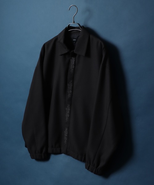 ANPAS(アンパス)の「Flontfly Short Zip Jacket/比翼仕立て ショート丈 ジップ ジャケット ブルゾン 刺繍入り(ブルゾン・メンズ・ブラック/グレイッシュベージュ/チャコール・M/L)」の12枚目の写真