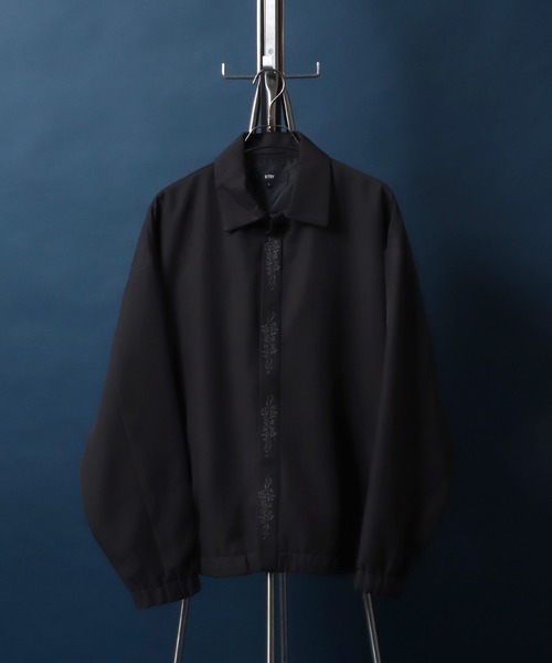 ANPAS(アンパス)の「Flontfly Short Zip Jacket/比翼仕立て ショート丈 ジップ ジャケット ブルゾン 刺繍入り(ブルゾン・メンズ・ブラック/グレイッシュベージュ/チャコール・M/L)」の10枚目の写真
