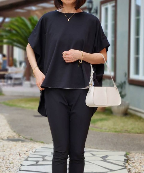 Emma Taylor(エマテイラー)の「オーバーサイズタックスリーブポンチプルオーバー(Tシャツ/カットソー・レディース・ブラック/アイボリー/ホワイト・FREE)」の20枚目の写真