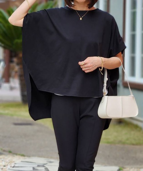Emma Taylor(エマテイラー)の「オーバーサイズタックスリーブポンチプルオーバー(Tシャツ/カットソー・レディース・ブラック/アイボリー/ホワイト・FREE)」の18枚目の写真