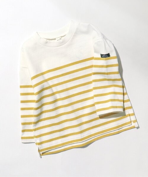 apres les cours（アプレレクール）の「【リンク】パネルボーダーTシャツ（Tシャツ/カットソー・キッズ・ブルー/オレンジ/イエロー・140/130/80/100/110/120/90）」の2枚目の写真