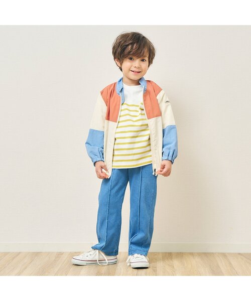 apres les cours（アプレレクール）の「【リンク】パネルボーダーTシャツ（Tシャツ/カットソー・キッズ・ブルー/オレンジ/イエロー・140/130/80/100/110/120/90）」の4枚目の写真