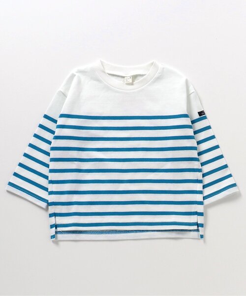 apres les cours（アプレレクール）の「【リンク】パネルボーダーTシャツ（Tシャツ/カットソー・キッズ・ブルー/オレンジ/イエロー・140/130/80/100/110/120/90）」の8枚目の写真