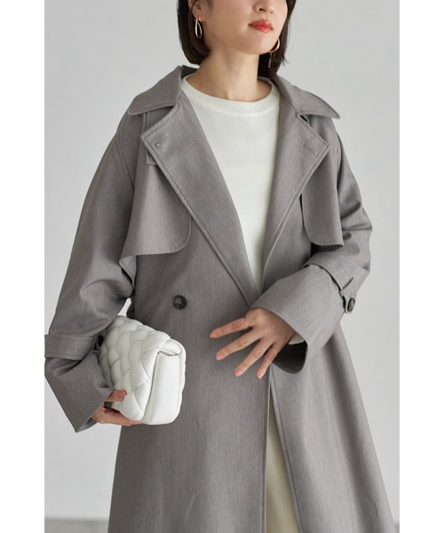 &. NOSTALGIA(アンドドットノスタルジア)の「スタンドカラートレンチコート(トレンチコート・レディース・ベージュ/ライトベージュ/グレー・S/M)」の2枚目の写真