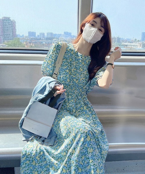 Miniministore(ミニミニストア)の「花柄 ロングワンピース レディース 春夏(ワンピース・レディース・グリーン・2XL/L/XL/M)」の2枚目の写真