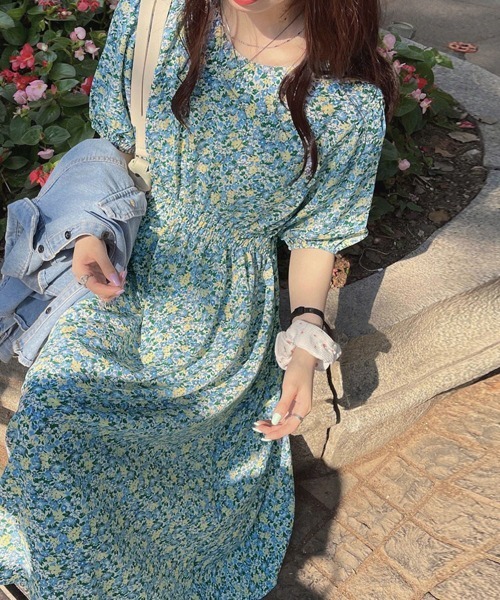 Miniministore(ミニミニストア)の「花柄 ロングワンピース レディース 春夏(ワンピース・レディース・グリーン・2XL/L/XL/M)」の3枚目の写真