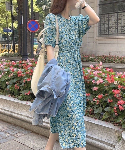 Miniministore(ミニミニストア)の「花柄 ロングワンピース レディース 春夏(ワンピース・レディース・グリーン・2XL/L/XL/M)」の4枚目の写真