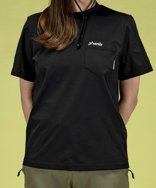 phenix outdoor(フェニックスアウトドア)の「phenix OUTDOOR(フェニックスアウトドア) レディース アウトドアロゴ 半袖Tシャツ (吸水速乾 / 抗菌防臭)(Tシャツ/カットソー・レディース・オフホワイト/グリーン系/ブラック・SMALL/MEDIUM/LARGE)」の6枚目の写真