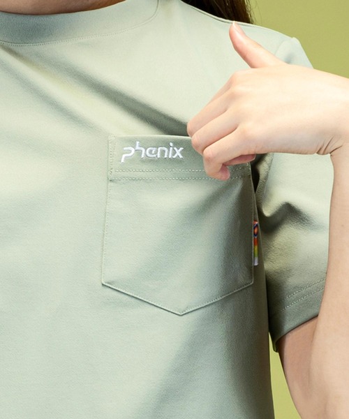 phenix outdoor(フェニックスアウトドア)の「phenix OUTDOOR(フェニックスアウトドア) レディース アウトドアロゴ 半袖Tシャツ (吸水速乾 / 抗菌防臭)(Tシャツ/カットソー・レディース・オフホワイト/グリーン系/ブラック・SMALL/MEDIUM/LARGE)」の12枚目の写真