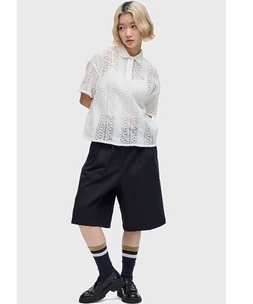 ■FRED PERRY■ Womens Longline Twill Shorts Black AFPF241710 Fred Perry longline twill shorts in black | ASOS