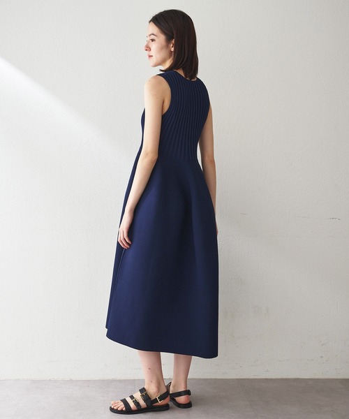 CADUNE カデュネ　タフタコンビニットワンピース　38 中古・古着通販】CADUNE (カデュネ) アンサンブルリブ ニット