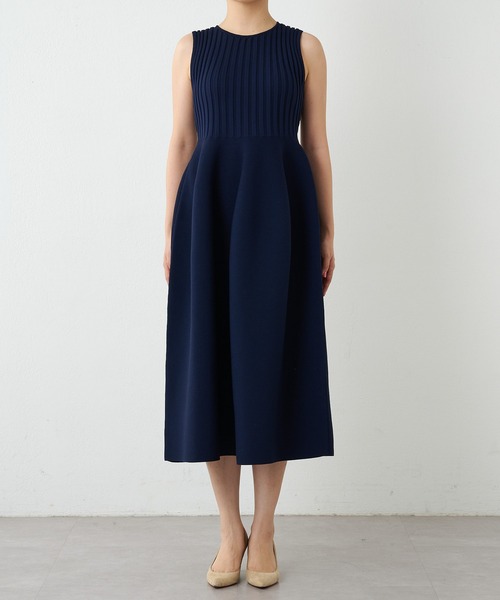 【極美品】ウィムガゼット　リブニットワンピース Whim Gazette(ウィム ガゼット)のリブコンビニットワンピース