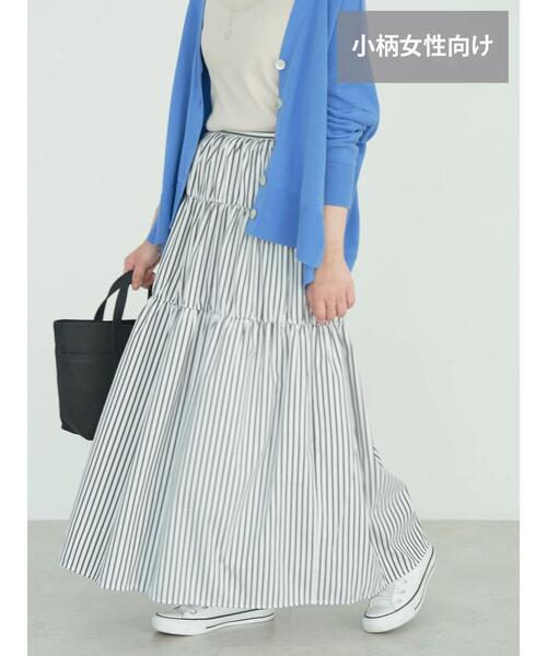 AMERICAN HOLIC(アメリカンホリック)の「【WEB限定・小柄女性向け】ティアードギャザースカート(スカート・レディース・ブラック/ブルー系その他7/ストライプ・XS)」の5枚目の写真