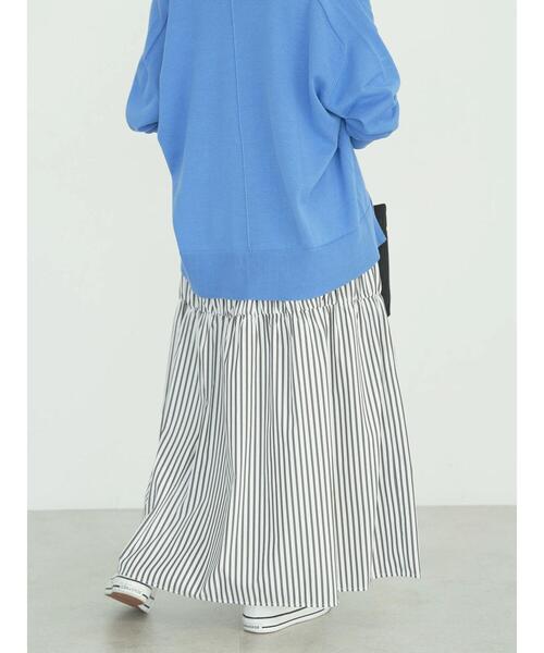 AMERICAN HOLIC(アメリカンホリック)の「【WEB限定・小柄女性向け】ティアードギャザースカート(スカート・レディース・ブラック/ブルー系その他7/ストライプ・XS)」の7枚目の写真