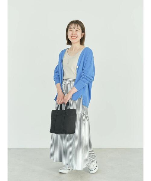 AMERICAN HOLIC(アメリカンホリック)の「【WEB限定・小柄女性向け】ティアードギャザースカート(スカート・レディース・ブラック/ブルー系その他7/ストライプ・XS)」の8枚目の写真