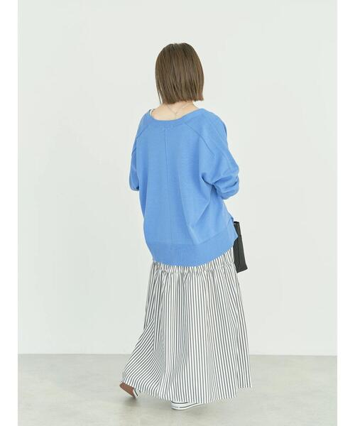 AMERICAN HOLIC(アメリカンホリック)の「【WEB限定・小柄女性向け】ティアードギャザースカート(スカート・レディース・ブラック/ブルー系その他7/ストライプ・XS)」の10枚目の写真