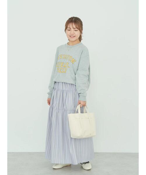 AMERICAN HOLIC(アメリカンホリック)の「【WEB限定・小柄女性向け】ティアードギャザースカート(スカート・レディース・ブラック/ブルー系その他7/ストライプ・XS)」の17枚目の写真