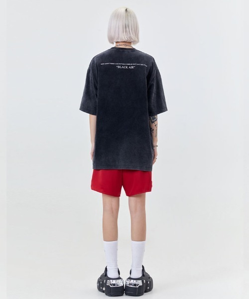 Ressaca（レサーカ）の「オーバーサイズ ウォッシュ加工ファイヤーグラフィックプリントTシャツ（Tシャツ/カットソー・メンズ・ブラック/レッド・L/M/XXL/XL）」の10枚目の写真