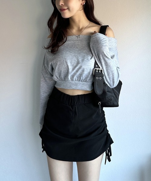 Silly（シリー）の「【360度可愛くコーデ♪】シャーリングリボンミニ