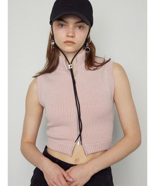 EMODA（エモダ）の「プレーティングリブタンクトップ（ニット/セーター・レディース・ブラック/グレー/ピンク/ブルー・FREE）」の12枚目の写真