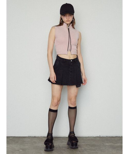 EMODA（エモダ）の「プレーティングリブタンクトップ（ニット/セーター・レディース・ブラック/グレー/ピンク/ブルー・FREE）」の14枚目の写真