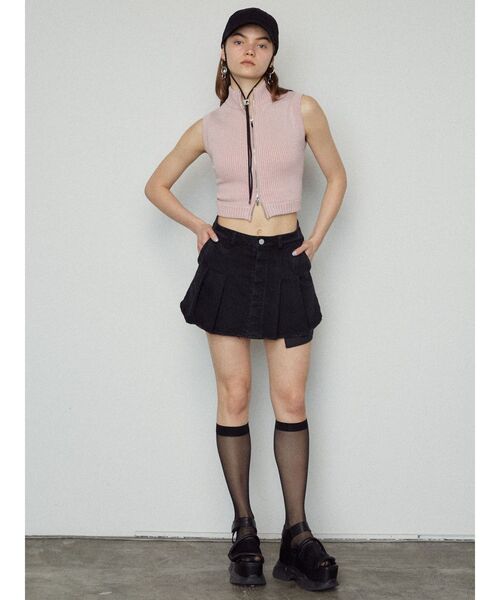 EMODA（エモダ）の「プレーティングリブタンクトップ（ニット/セーター・レディース・ブラック/グレー/ピンク/ブルー・FREE）」の15枚目の写真