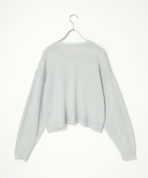VENCEEXCHANGE（ヴァンスエクスチェンジ）の「ラメリリーヤーンカーディガン（カーディガン/ボレロ・レディース・オフホワイト/グレー/ブラック・FREE）」の5枚目の写真