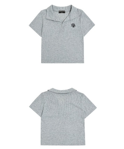 muahmuah(ムーアムーア)の「A'GEM/9 × .kom 『muah muah/ムーアムーア』 LOGO POINT COLLAR T-SHIRT/ロゴポイント カラーTシャツ(Tシャツ/カットソー・レディース・グレー/ネイビー/アイボリー/ブラック・FREE)」の21枚目の写真