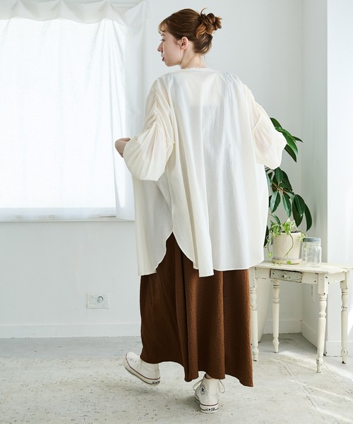 Crisp(クリスプ)の「フリンジギャザーチュニック(シャツ/ブラウス・レディース・イエロー/ピンク/アイボリー・FREE)」の16枚目の写真