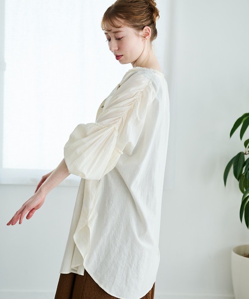 Crisp(クリスプ)の「フリンジギャザーチュニック(シャツ/ブラウス・レディース・イエロー/ピンク/アイボリー・FREE)」の22枚目の写真