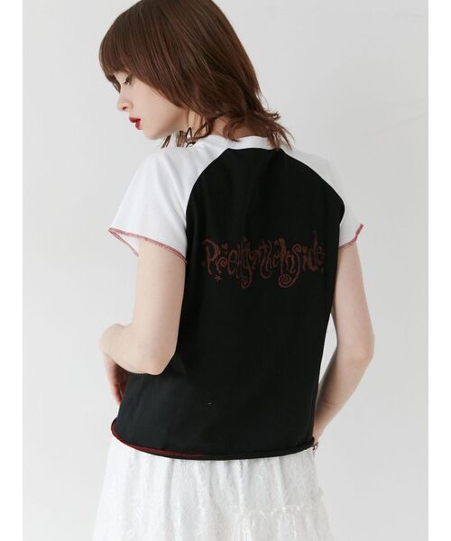 jouetie（ジュエティ）の「HOLEラグランフィットTシャツ【コラボ】（Tシャツ/カットソー・レディース・オフホワイト/ブラック・MEDIUM）」の10枚目の写真