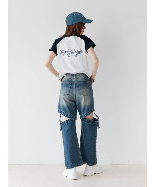 jouetie（ジュエティ）の「HOLEラグランフィットTシャツ【コラボ】（Tシャツ/カットソー・レディース・オフホワイト/ブラック・MEDIUM）」の3枚目の写真