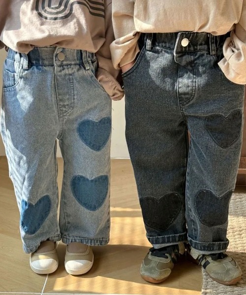 Bambin(ボンバン)の「【 Bambin / ボンバン 】 ハート デニム(デニムパンツ・キッズ・ブルー/ブラック・130/120/110/100)」の11枚目の写真