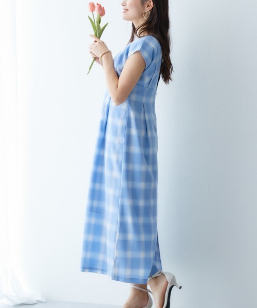 セール】小さいサイズ チェック柄ワンピース低身長さん・小柄