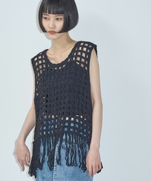 THE YOn | バテンレースフリンジヘムベスト(ベスト)