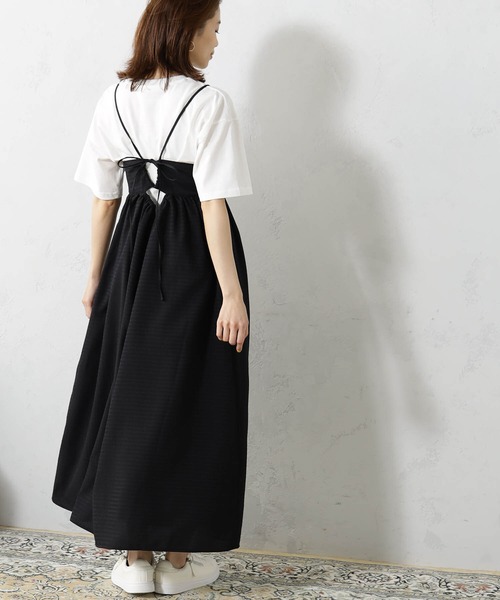 着用一回⭐︎美品　リンカブル　ドットキャミ　ブラック FOUND GOOD（ファウンドグッド）の「サッカーキャミワンピース