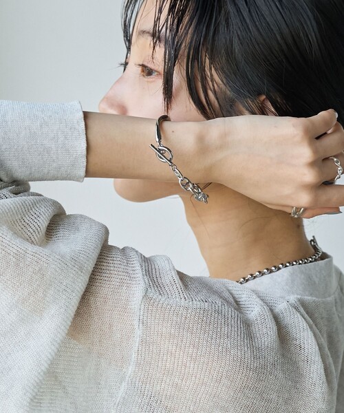 coen（コーエン）の「ニュアンスメタル＆アンカーチェーンブレスレット（ブレスレット・レディース・ゴールド/シルバー・FREE）」の11枚目の写真