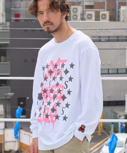mlt4732-5.6ozコットン天竺 スターグラム発泡プリントTシャツ