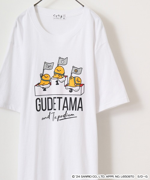 sanrio（サンリオ）の「Sanrio characters　プリント 半袖Tシャツ（Tシャツ/カットソー・メンズ・ネイビー/チャコール/ブラック系/オートミール/サックスブルー系1/ブルー系その他/ライトパープル/カーキ系/サックスブルー系/グリーン/ライトカーキ/レッド/ブラック系1/ホワイト系その他/ネイビー系1/グリーン系/ブラック系3/アイボリー系1/ホワイト系4/ホワイト/クリーム/ネイビー系/アイボリー系/ブラック系2/ホワイト系3/チャコールグレー/ブラック系4/ホワイト系その他2/杢グレー/ホワイト系5/サックスブルー/アイボリー/ピンクベージュ/ライトオレンジ系/ブラック/ホワイト系/ブルーグレー/ライトオレンジ系1/ホワイト系1/ホワイト系2/レッド系/ブルー系その他2・M/L/LL）」の6枚目の写真