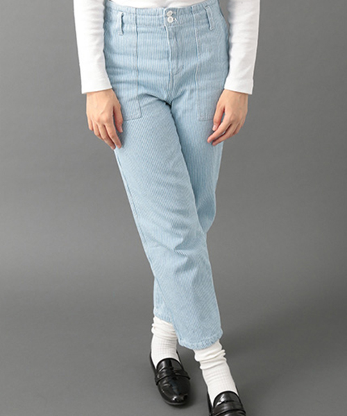 SEVENDAYS=SUNDAY（セブンデイズサンデイ）の「ヒッコリー　パンツ（その他パンツ・レディース・ライトインディゴブルー/インディゴブルー・MEDIUM/LARGE）」の2枚目の写真