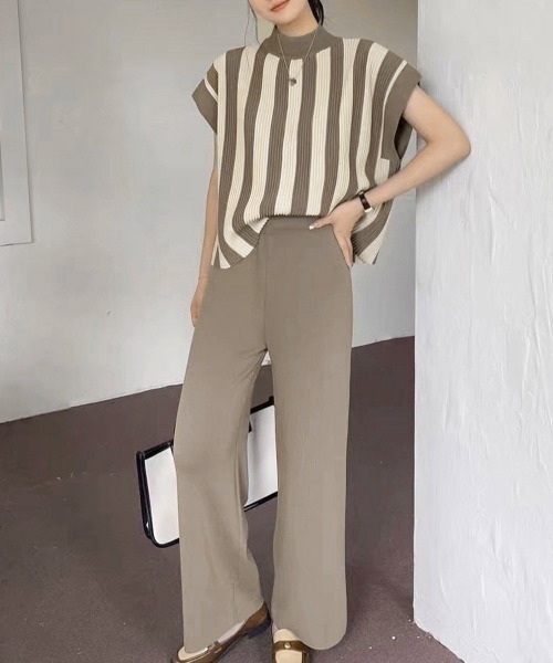 セール】サマーニットセットアップ 韓国 春夏秋服（セットアップ