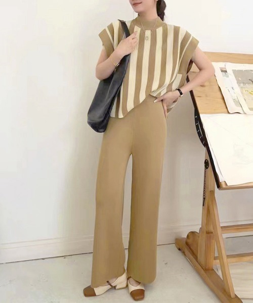 韓国の人気☆セットアップ レース サマーニット☆two-piece set セール】サマーニットセットアップ 韓国 春夏秋服（セットアップ