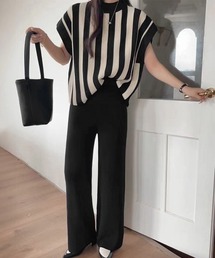 サマーニットセットアップ 韓国 春夏秋服