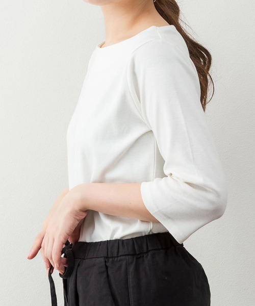 未使用品　スコットクラブ　  soeur7  日本製　ボートネックカットソー 7分丈 ボートネック トップス（Tシャツ/カットソー）｜SVEC