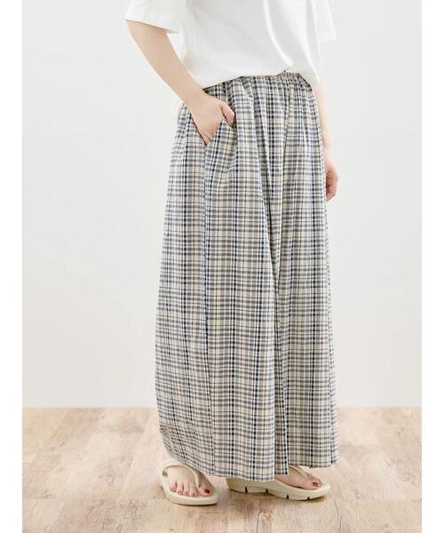 Samansa Mos2（サマンサ モスモス）の「【抗菌防臭】裾揺れギャザー&タックパンツ（その他パンツ・レディース・ネイビー/オフホワイト/モカ/ブラック・F）」の21枚目の写真