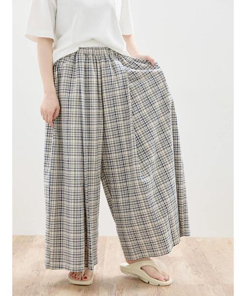 Samansa Mos2（サマンサ モスモス）の「【抗菌防臭】裾揺れギャザー&タックパンツ（その他パンツ・レディース・ネイビー/オフホワイト/モカ/ブラック・F）」の22枚目の写真