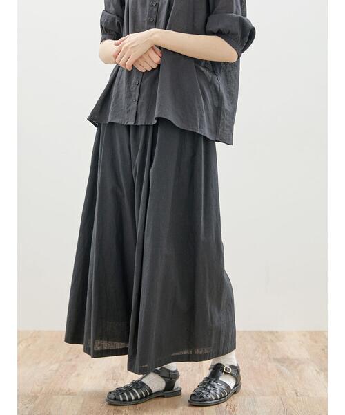 Samansa Mos2（サマンサ モスモス）の「【抗菌防臭】裾揺れギャザー&タックパンツ（その他パンツ・レディース・ネイビー/オフホワイト/モカ/ブラック・F）」の12枚目の写真