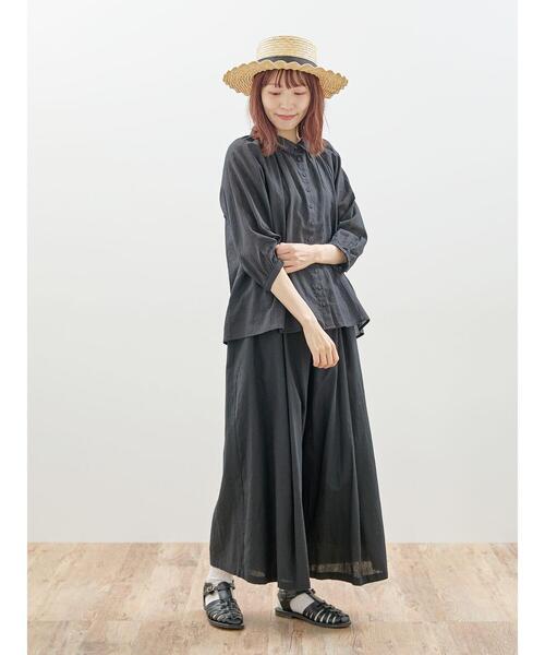 Samansa Mos2（サマンサ モスモス）の「【抗菌防臭】裾揺れギャザー&タックパンツ（その他パンツ・レディース・ネイビー/オフホワイト/モカ/ブラック・F）」の14枚目の写真